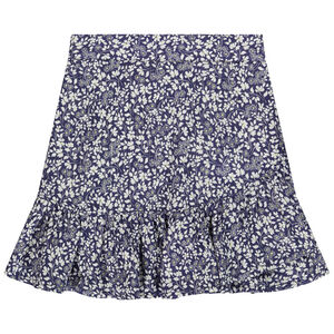 Jupe trapèze avec volant imprimé floral pour fille 