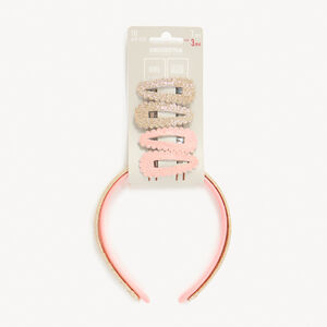 Set van 2 haarbanden en 4 paillettenhaarspeldjes voor meisjes 