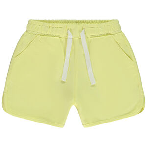 Fleece short met contrasterende aantrekkoorden voor meisjes 