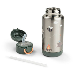 Drinkfles isothermish met rietje 340ml Tiny Trails Groen 