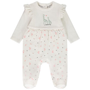 Dors-bien en velours effet 2 en 1 print girafes bébé fille 