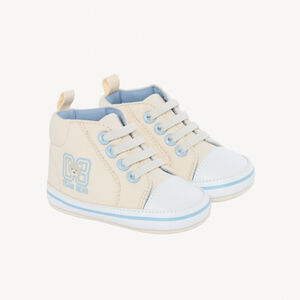 Hoge canvas sneakers met berenprint voor babyjongen 