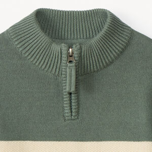 Trui met lange mouwen, opstaande truckerskraag met rits en strepen voor jongens 