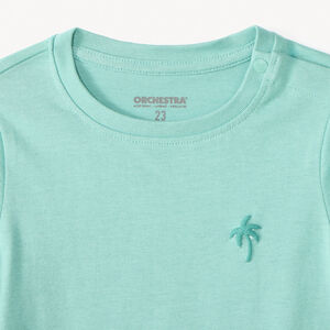Set van 3 korte mouwen t-shirts met palmboordering voor babyjongens 