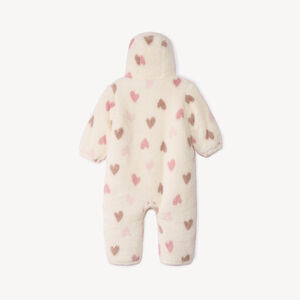 Pilotenpak sherpa met hartjesprint voor meisjes met verschillende afwerkingen naargelang de leeftijd 