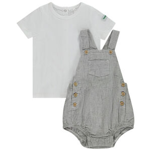 Ensemble 2 pièces avec barboteuse rayée pour bébé garçon 