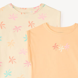 Set van 2 boxy t-shirts met korte mouwen voor meisjes 