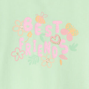 T-shirt manches courtes print fantaisie pailleté pour bébé fille 