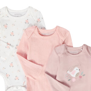 Lot de 7 bodies manches longues fantaisie pour bébé fille 