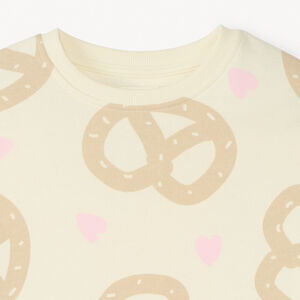 Sweat molleton oversize imprimé bretzels fille 