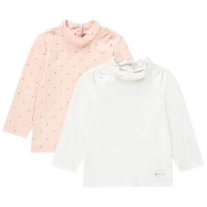 Lot de 2 sous-pulls col cheminée en jersey pour bébé fille  