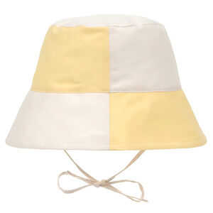 UV-zonnehoed T45/47 Checkerboard Pale Yellow/Sea Salt 