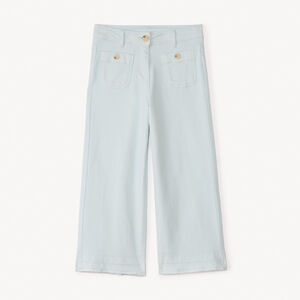 Jean large uni à boutons imitation corne pour fille 