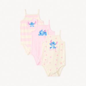 Set van 3 Disney Stitch gespelde rompers voor babymeisjes 