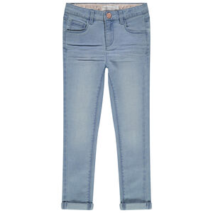 Jean skinny en denim effet délavé pour fille 