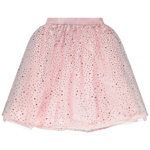 Jupe courte uni rose en tulle à sequins brillants pour fille  