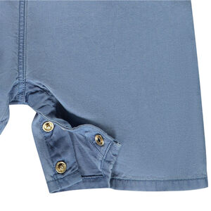 Salopette courte avec volants + ceinture fantaisie pour bébé fille 