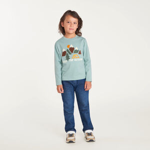 Langarm T-shirt jongens met fancy bouclette print 