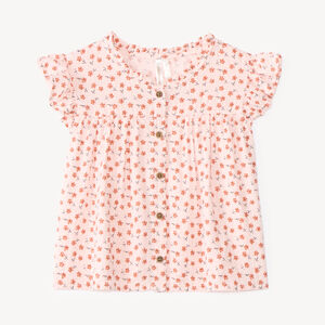 Chemise manches courtes bébé fille imprimé fleuri 