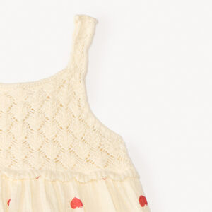 Set van 2 stuks: mouwloos shirt + haakshort met hartjesprint voor babymeisjes 