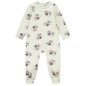 Dors-bien en velours et sherpa à imprimé fantaisie pour bébé fille 