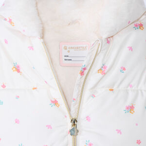 Donsjas met bloemenprint en sherpavoering voor babymeisje 