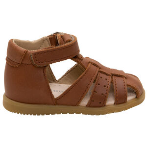 Nu-pieds en cuir à bride perforée 