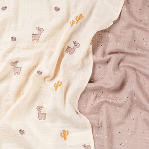 Set van 2 tetradoeken 65x65cm Lalee Rose  