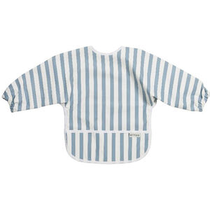 Bavoir avec manches imperméable Fat Stripe - Jeans Bleu - 1 pc 