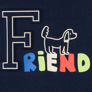 Sweatshirt van fleece met reliëfprint voor babyjongens 