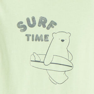 Pyjama 2-delig t-shirt + short met surfin beer print voor babyjongen 