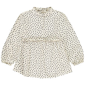 Tuniek met lange mouwen en stippen voor meisjes 