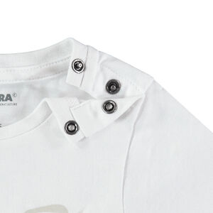 T-shirt manches courtes en coton à print reliéfé 