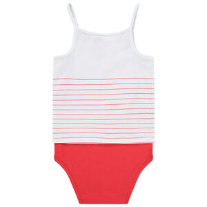 Body met fijne schouderbandjes en Minnie Disney print meisjes 