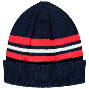 Muts in tricot met contrasterende stroken, voor jongens 