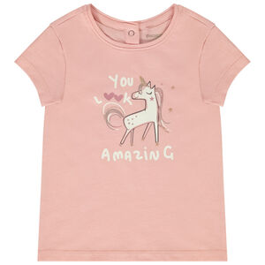 Korte mouwen jersey T-shirt met fantasieprint voor meisjes 