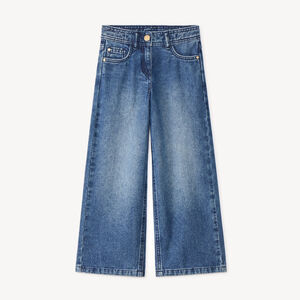 Jean large en denim bleu stone pour fille  