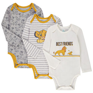 Set van 3 Disney Le Roi Lion rompertjes voor babyjongen met verschillende openingen afhankelijk van de leeftijd 