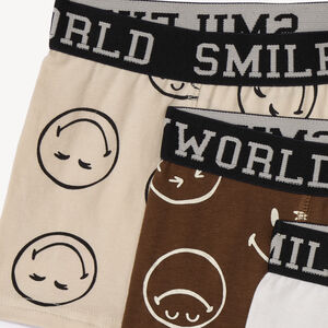 Set van 3 speelse Smiley boxershorts voor jongens 