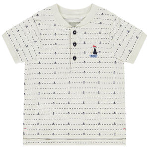 Poloshirt met korte mouwen en ankerprint voor jongen 