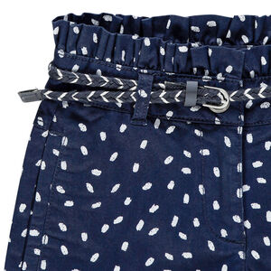 Short van stof met gevlochten riem 