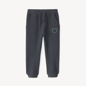 Joggingbroek voor babyjongen van honingraatstof met teddybeerprint 