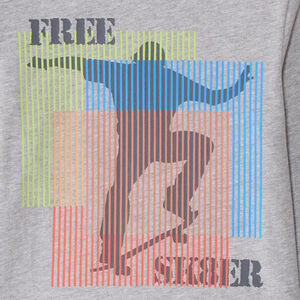 T-shirt met lange mouwen in effen kleur met soft print voor jongens 