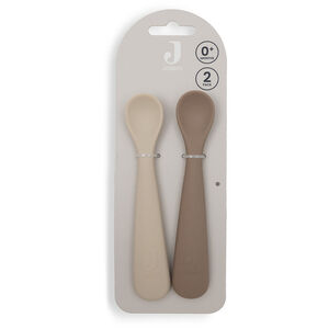 Set van 2 soepele lepeltjes silicone Natural Shades 