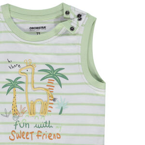 Ensemble 2 pièces print girafe pour bébé garçon 