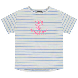 T-shirt manches courtes rayé et printé pour fille 