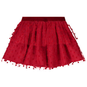 Rok in tule met hartjesprint voor baby meisje 