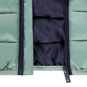 Licht, gewatteerd pufferjack met kap voor jongens 