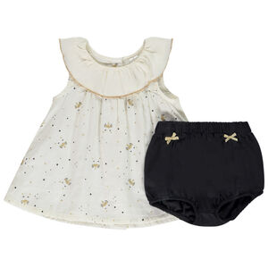 Twee-delige set met jurk met eenhoornprint voor babymeisjes 