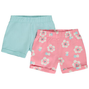 Set van 2 fantasie shorts in jersey voor meisjes 